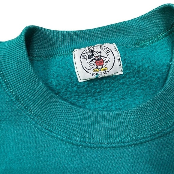 VTG Disney Turquoise Tweety Spell Out Crewneck Sweatshirt Size M/L - Picture 3 of 5